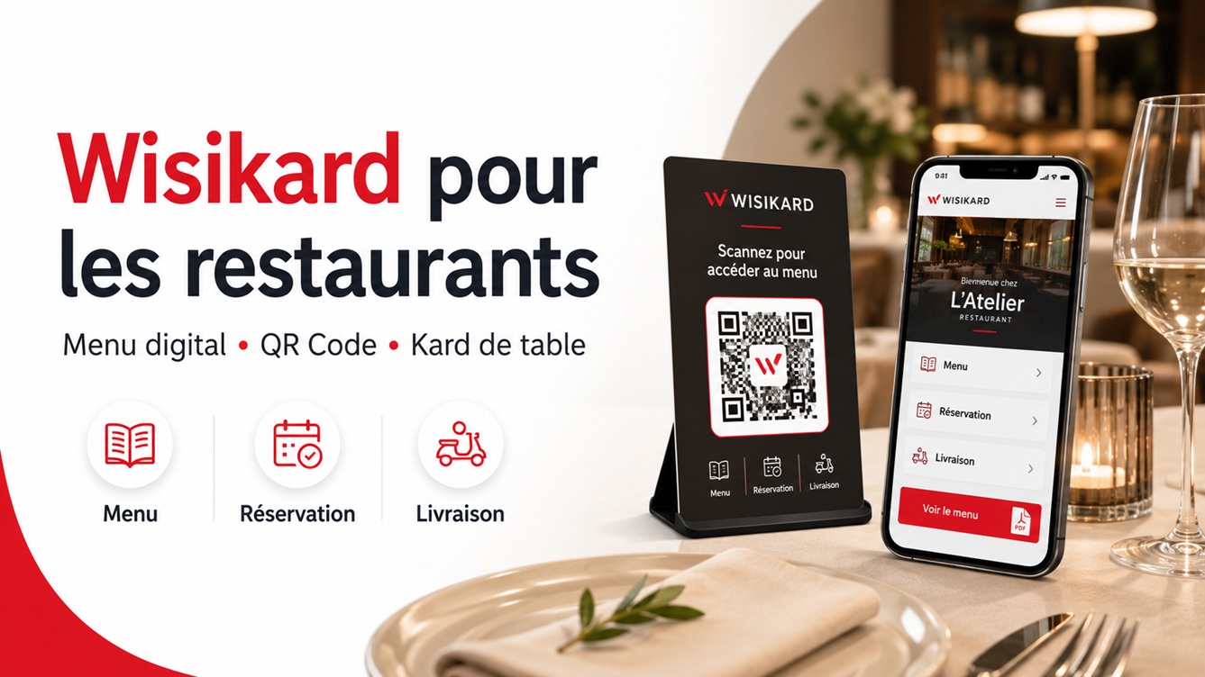 Wisikard pour les restaurants : un menu digital simple, moderne et toujours à jour
