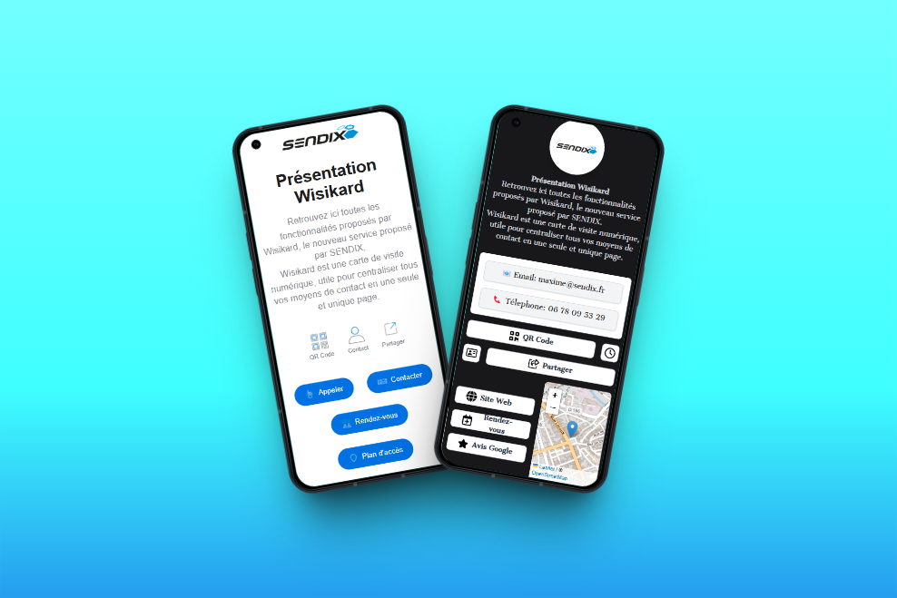 Deux smartphones présentant une Wisikard