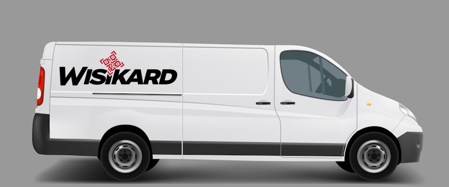 White commercial cargo minivan vector template